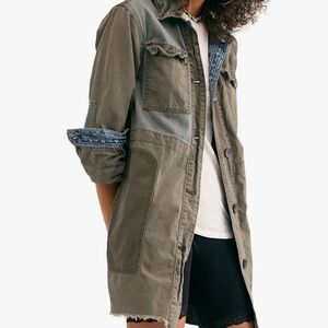 Free People Olive and Denim Jacket